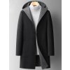 Pánský oboustranný vlněný kabát s kapucí (Barva (varianta) grey (reversible), Velikost 3XL)