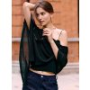Dámský elegantní šál na jedno rameno (Barva (varianta) Černá, Velikost M)