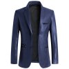 Pánská elegantní koženková bunda se sakovým střihem (Barva (varianta) Tmavě modrá, Velikost 7XL)