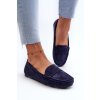 Dámské mokasíny z ekozamše od Big Star NN274928 se systémem Memory Foam (Velikost 40, Barva Modrá)