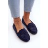 Dámské mokasíny z ekozamše od Big Star NN274928 se systémem Memory Foam (Velikost 40, Barva Modrá)
