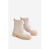 Zateplené Dívčí Lakované Boty Na Zip  Novita (Velikost 32, Barva Béžová)