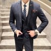 Pánský třídílný oblek pro svatby a slavnostní události (Barva Modrá, Velikost 5XL)