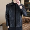 Pánská stylová bunda z koženkového materiálu (Barva Černá, Velikost M)