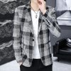 Pánské kostkované sako v moderním elegantním stylu (Barva (varianta) Xiao Ge, Velikost L)