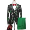 Pánský třídílný oblek pro svatby a bankety (Barva Zelená, Velikost XL)