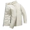Pánská péřová bunda se stojáčkem na zimu (Barva Bílá, Velikost 4XL)