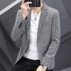 Pánské kostkované sako pro elegantní příležitosti (Barva Šedá, Velikost XS)