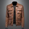 Pánská motorkářská bunda pro moderní městský styl (Barva Khaki, Velikost M)