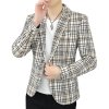 Pánské kostkované sako pro elegantní volnočasový styl (Barva Černá, Velikost 2XL)