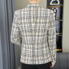 Pánské kostkované sako pro elegantní volnočasový styl (Barva Černá, Velikost 2XL)