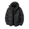 Pánská péřová bunda s kapucí pro zimní období (Barva Černá, Velikost M)