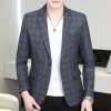 Pánské kostkované sako pro elegantní volný čas (Barva Modrá, Velikost M)
