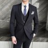 Pánský třídílný oblek pro svatby a formální události (Barva Černá, Velikost M)