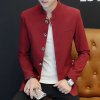 Pánské sako se stojáčkem pro moderní vzhled (Barva Červená, Velikost L)