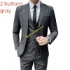Pánský formální oblek pro svatby a oslavy (Barva (varianta) 1 buttons gray, Velikost XXS)