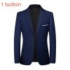 Pánské formální sako pro společenské události (Barva (varianta) blue 2 buttons, Velikost S)