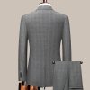 Pánský kostkovaný oblek pro společenské akce (Barva Šedá, Velikost 2XL)