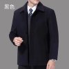 Pánský elegantní vlněný kabát krátkého střihu (Barva Černá, Velikost 4XL)