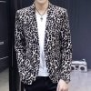 Pánské extravagantní sako se zvířecím vzorem (Barva Bílá, Velikost XXS)