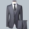 Pánský třídílný oblek pro formální události (Barva (varianta) Grey 3 piece set, Velikost 2XL)