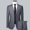 Pánský třídílný oblek pro formální události (Barva (varianta) Grey 3 piece set, Velikost 2XL)