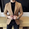 Pánské manšestrové sako pro společenské příležitosti (Barva Khaki, Velikost 5XL)