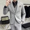 Jednořadý třídílný oblek – britský styl s módní vestou (Barva (varianta) Černá, Velikost 5XL)