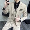 Jednořadý třídílný oblek – britský styl s módní vestou (Barva (varianta) Černá, Velikost 5XL)