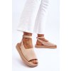 Pohodlné dámské sandály na platformě  Rubie (Velikost 39, Barva Béžová)