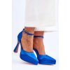 Módní lodičky na širokém vysokém podpatku  Madness (Velikost 38, Barva Modrá)