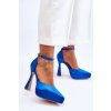 Módní lodičky na širokém vysokém podpatku  Madness (Velikost 38, Barva Modrá)