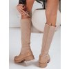 Dámské kozačky ponožkové  ZY1308 (Velikost 38, Barva Khaki)