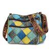 Barevná patchwork crossbody kabelka (Barva Modrá)
