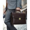 Pánská kožená aktovka kancelářská business taška LORENZ (Barva Tmavě hnědá)