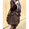 Kožená městská taška s nastavitelným popruhem a kapsami (Barva Černá)