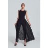 Černý overal se šifonovou sukní M717 (Barva Černá, Velikost L)