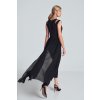 Černý overal se šifonovou sukní M717 (Barva Černá, Velikost L)
