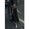 Černý overal se šifonovou sukní M717 (Barva Černá, Velikost L)