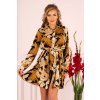Šaty s listy a límečkem Crisan (Velikost S/M, Barva Barevná)