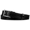 Pásek z lakované přírodní lícové kůže (Velikost 90, Barva Černá)