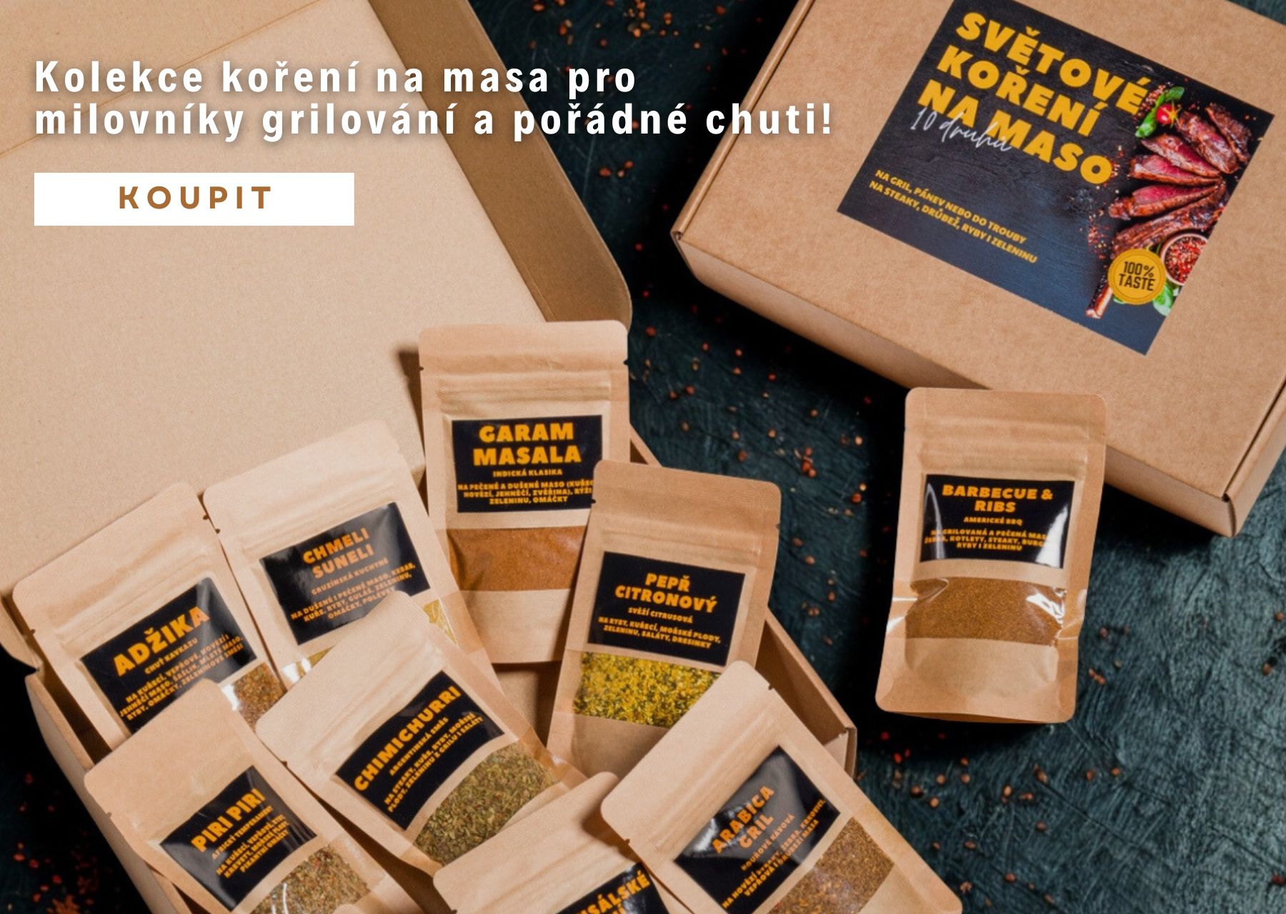 Dárková kolekce koření na masa | 10 druhů