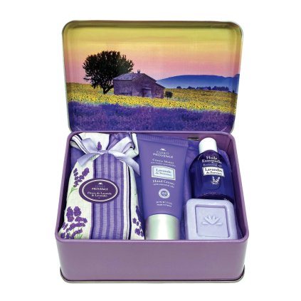 Provence Velká dárková sada - levandule | vonný pytlíček, tuhé mýdlo, krém + esenciální olej