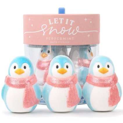 Dárková sada šumivek do koupele - 3 × 100 g | Let it Snow - Penguins
