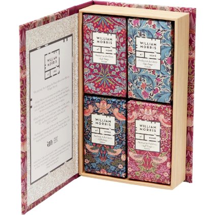 Dárková sada tuhých mýdel - 4x50 g | William Morris Strawberry Thief