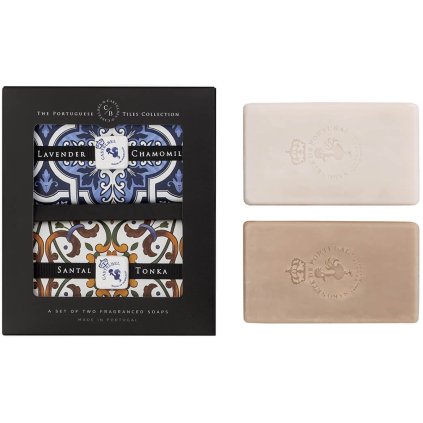 Dárková sada tuhých mýdel - 2x200 g | Tiles Santal Tonka & Lavender Chamomile