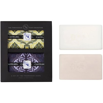 Dárková sada tuhých mýdel - 2x200 g | Tiles Lavender Chamomile + Rhubarb & Blackcurrant