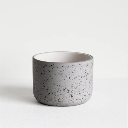 Cappuccino šálek Fundament - 130ml | světle šedý s tečkami