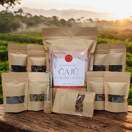 Degustační sada čajů z celého světa | 9 druhů + sítko na čaj