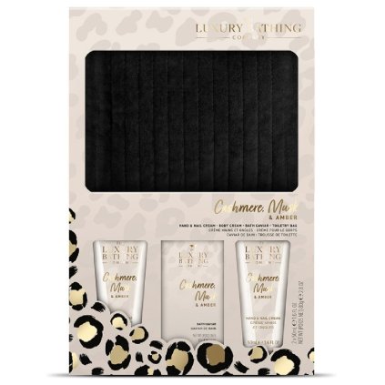 Dárková sada s péčí o tělo a taštičkou - 4 ks | Cashmere, Musk & Amber